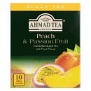 Chá Preto Peach & Passion Fruit AHMAD Tea London Caixa 20g 10 Unidades